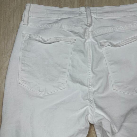 FRAME Le High Skinny Crop Jeans White Distressed Frayed Hem Stretch Denim 30 - Picture 16 of 16